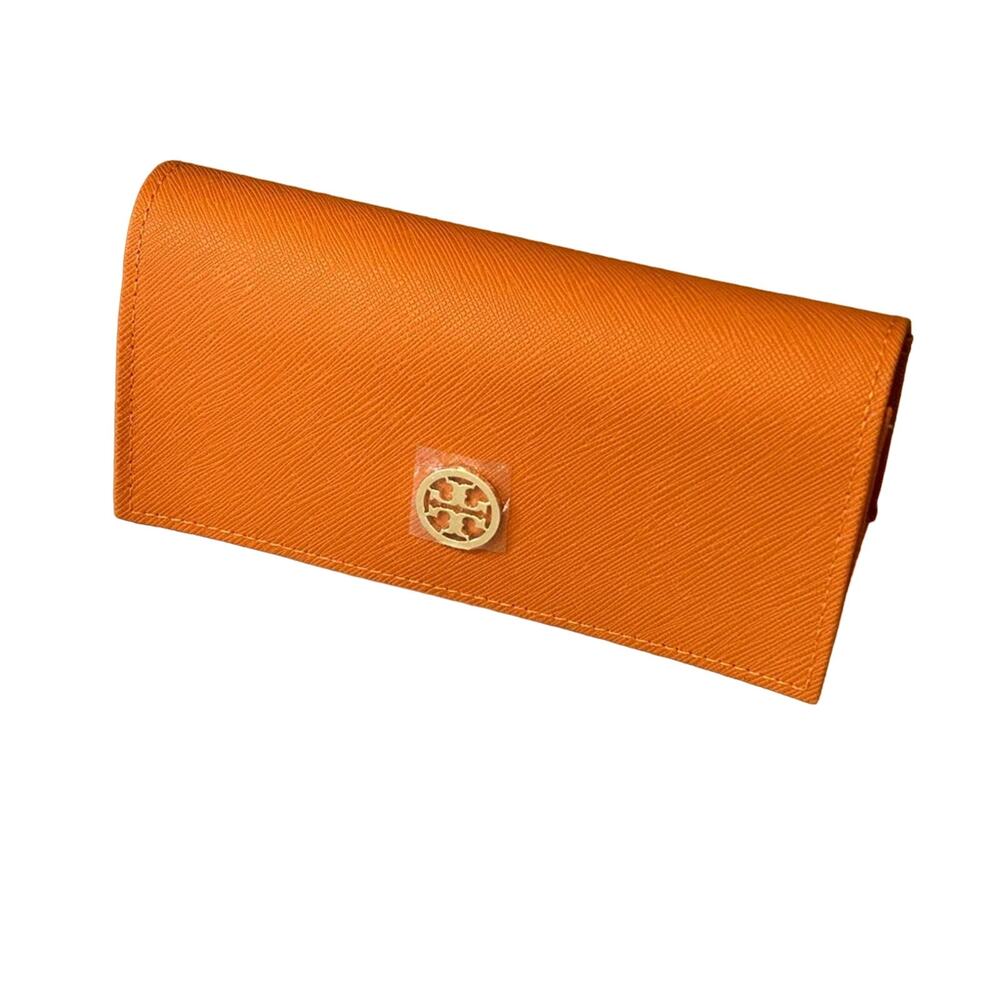 NWOT Tory Burch orange triangular eyeglass class eyewear saffiano leather